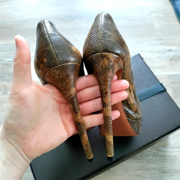 Alaia Paris High Heels | Peep-toe Pump| Snake Effect Real Leather | Authentic - Picture 3 of 8
